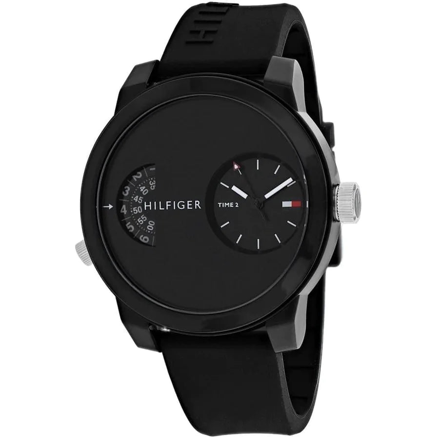 Tommy Hilfiger Dual Time Men's Analog Black Casual Quartz Watch - Model 1791555