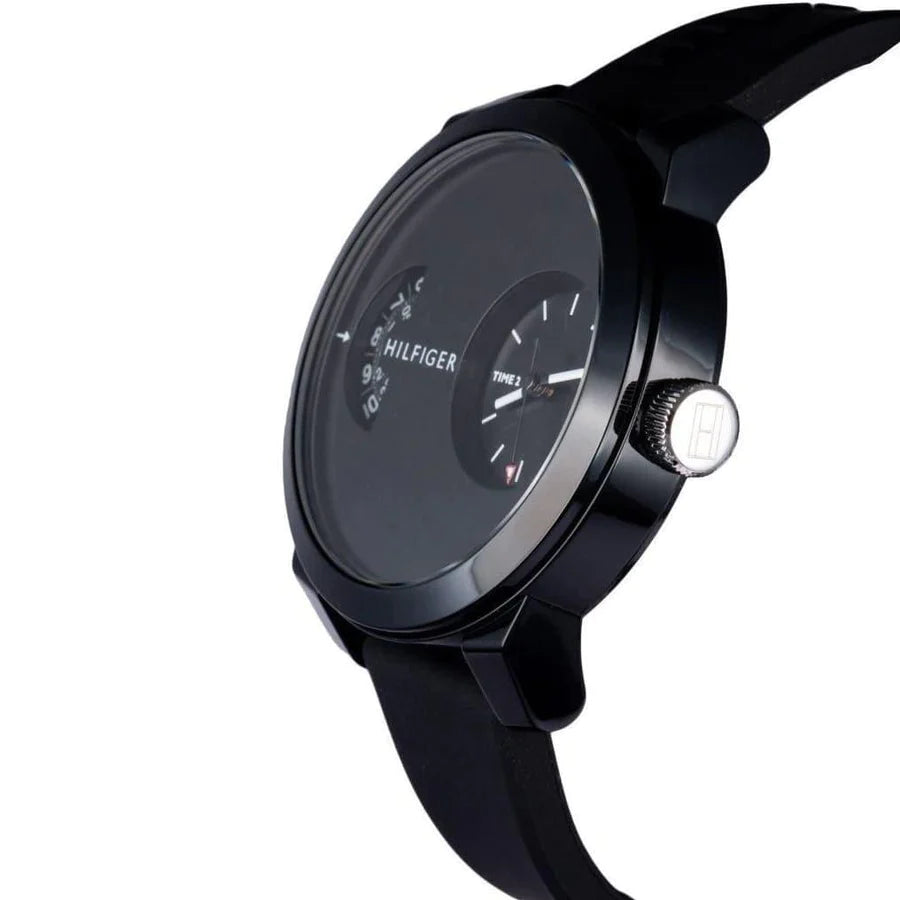 Tommy Hilfiger Dual Time Men's Analog Black Casual Quartz Watch - Model 1791555
