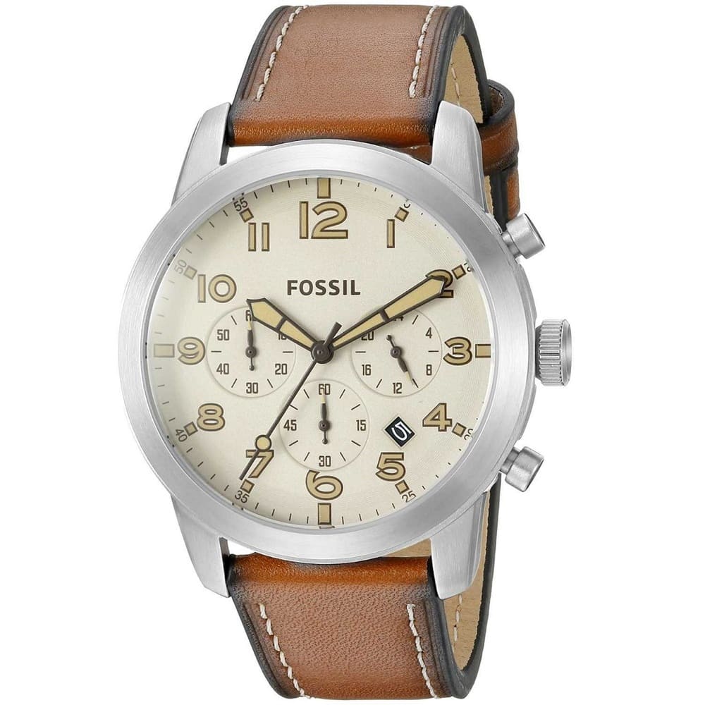 Fossil Pilot 54 Analog Off-White Dial Men's Watch - FS5144