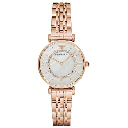 Emporio Armani Off-White Dial Women’s Watch - AR1909, Rose Gold Band