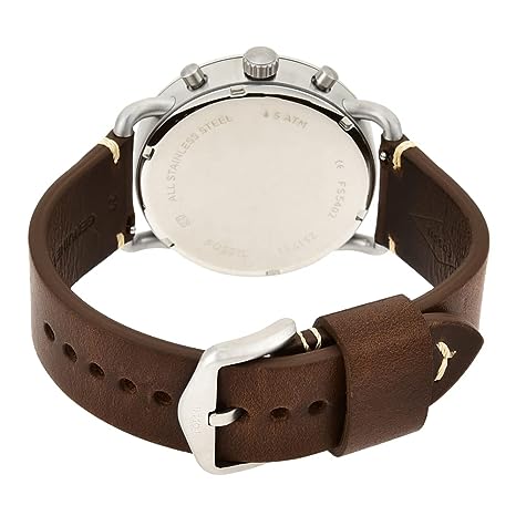 FOSSIL FS5402 COMMUTER CHRONO LEATHER SILVER BROWN Analog Watch - For Men FS5402