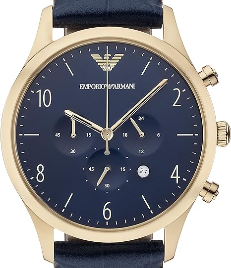 Emporio Armani Men's AR1862 Sport Blue Leather Watch