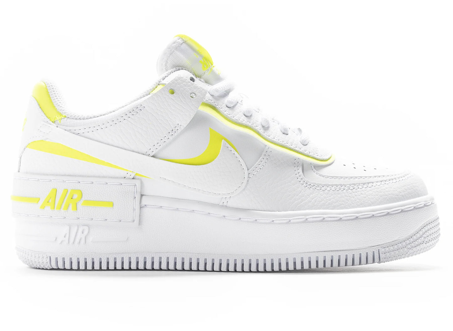 Nike Air Force 1 Shadow Parcel Shoes for Women (White/Lemon)