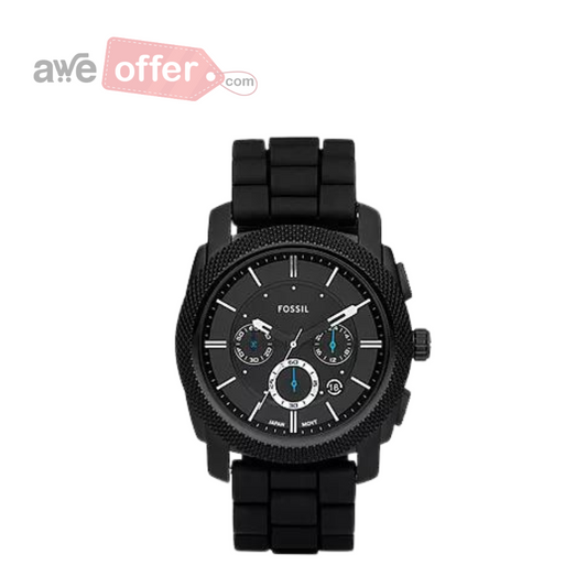 FOSSIL MACHINE CHRONOGRAPH BLACK SILICONE WATCH - FS4487