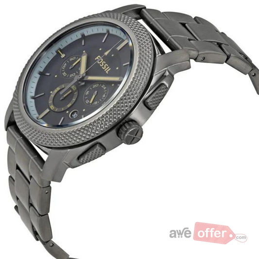 MEN'S FOSSIL MACHINE CHRONOGRAPH GUNMETAL TONE STEEL WATCH FS5172