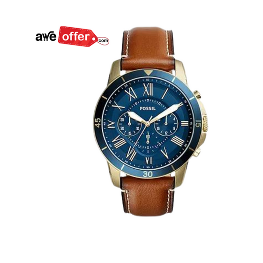 FOSSIL GRANT SPORT CHRONOGRAPH LUGGAGE LEATHER WATCH FS5268