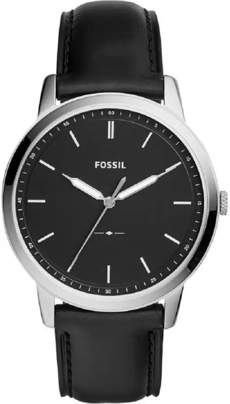 Fossil The Minimalist Three-Hand Black Leather Watch - FS5398
